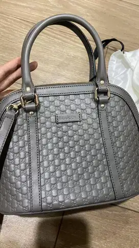 Preloved Tas Gucci Small Alma Dome Grey Original