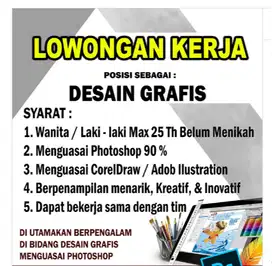 LOWONGAN DESIGN GRAFIS BERPENGALAMAN