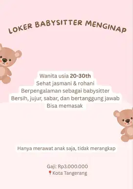 DIBUTUHKAN BABYSITTER MENGINAP