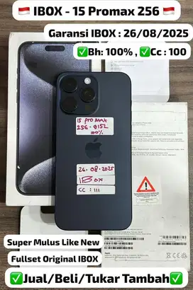 Iphone 15 Promax 256 Gb Blue Titanium Ibox Resmi garansi on