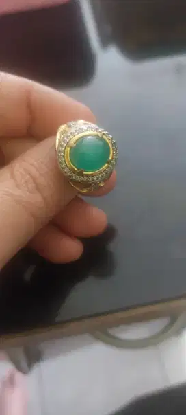 Cincin batu green calsedony