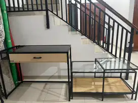 Meja Belajar / Meja Kerja Informa (Kaca) + Meja Ruang Tamu (Kaca)