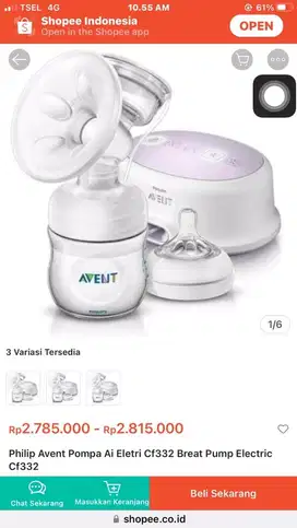 Pompa asi / breast pump AVENT PHILIPS barunya 3.7 jual murah
