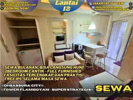 Disewakan Bulanan Tercantik 2BR Furnished Connecting Pool Bassura City