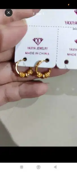 anting bulat lapis emas