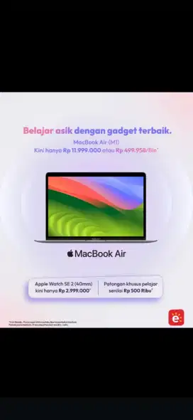 Kredit Hp apple iphone 16 128gb pink Tanpa Kartu kredit