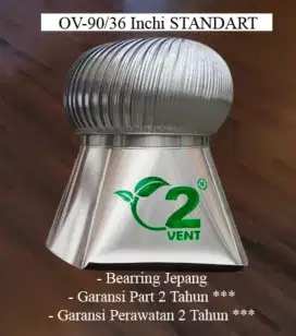 Turbine Turbin Ventilator Ukuran 90cm (36) Aluminium GARANSI Lifetime