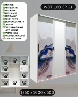 LEMARI KANTOR LEMARI PAKAIAN BESI PINTU GESER ANTI JAMUR