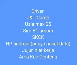 Di cari driver truk