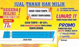 Tanah Hak Milik Barong sawahan