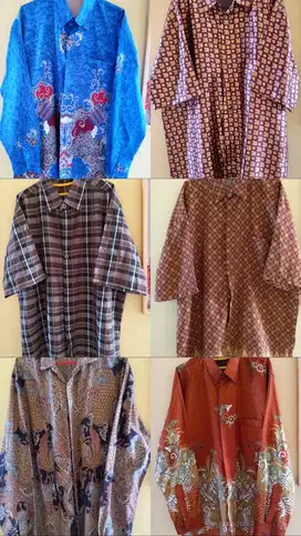 Baju kemeja pria | Motif batik, kotak-kotak | Pakaian kondangan