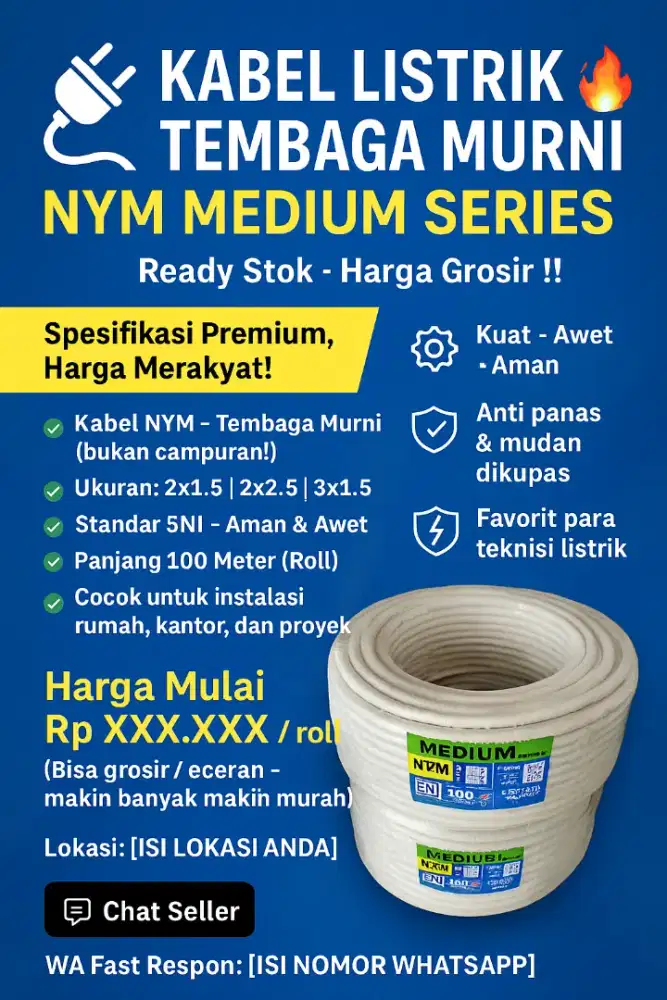 Kabel listrik tembaga 2x1,5