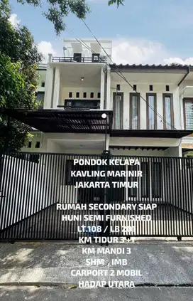 ND127 Rumah 108 m2 di Kavling Marinir Pondok Kelapa Jakarta Timur