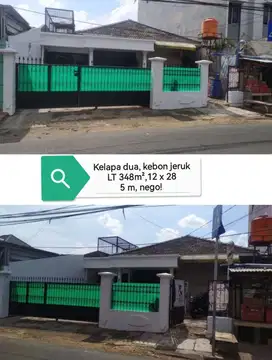 Zona komersil, ramai! Rumah Hitung Tanah jalan kelapa dua kebon jeruk
