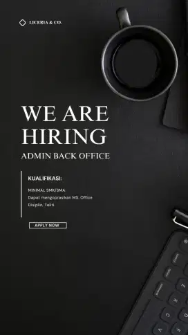 DIBUTUHKAN ADMIN STAFF BACK OFFICE