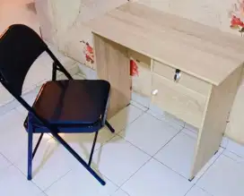 Meja Kerja, Meja Kasir, Meja Komputer + Kursi Lipat Besi Free Ongkir