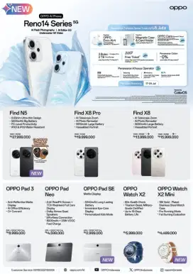 Promo cicilan Oppo Reno 14 cuma pake e ktp