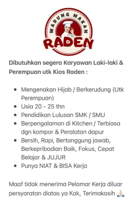 Karyawan untuk kantin