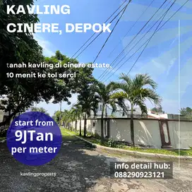 TANAH KAVLING CINERE DEPOK, 13 MENIT KE GOLF PONDOK CABE
