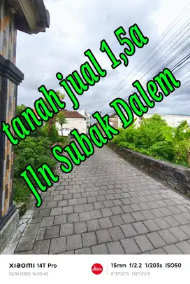 Dijual Tanah 1,5a di Jln Subak Dalem Gatsu Tengah Denpasar Bali