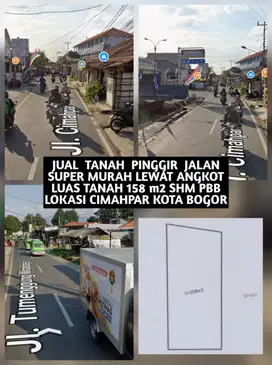 TANAH SUPER MURAH PINGGIR JALAN LEWAT ANGKOT CIMAHPAR KOTA BOGOR