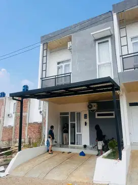 kanopi rangka baja ringan atap alderon single layer