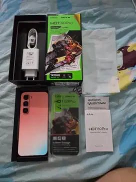 Infinix hot 60 pro 8/128 fullset ori like new,baru 2 mingguan,NETT,COD