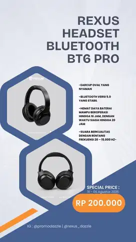 Headset Rexus BT6pro