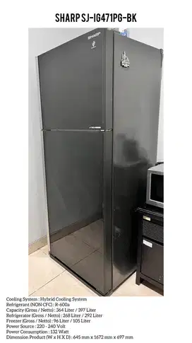 Kulkas Sharp 2 Pintu 397 Liter