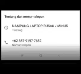 NAMPUNG LAPTOP rusak mati minus