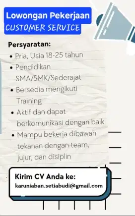 Lowongan Kerja Customer Service