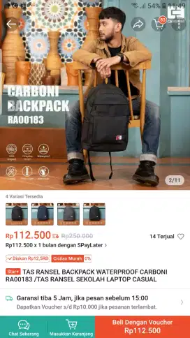 Tas Ransel Backpack Waterproof Carboni