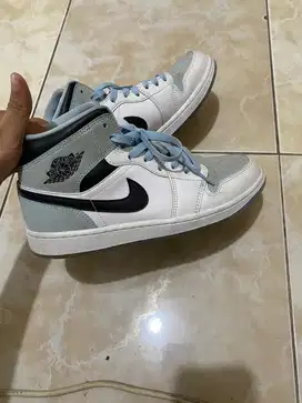 Sepatu nike high Air jordan 1 mid white blue 2023 original asli uk 42