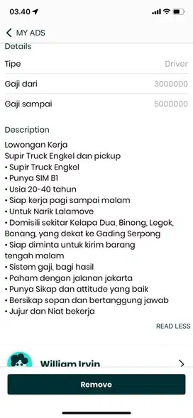 SUPIR CDE ATAU CDD ENGKEL ATAU DOUBLE