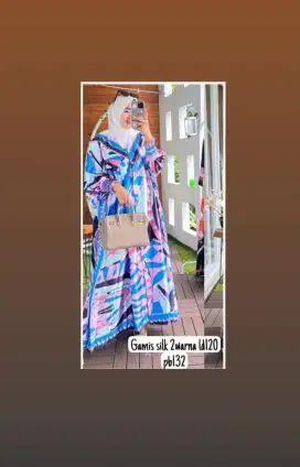 Habisin stok.Gamis,kaftan silk jumbo