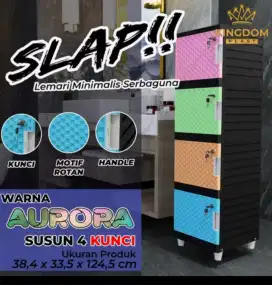 Dijual Lemari Plastik murah Slap warna Aurora 4 susun