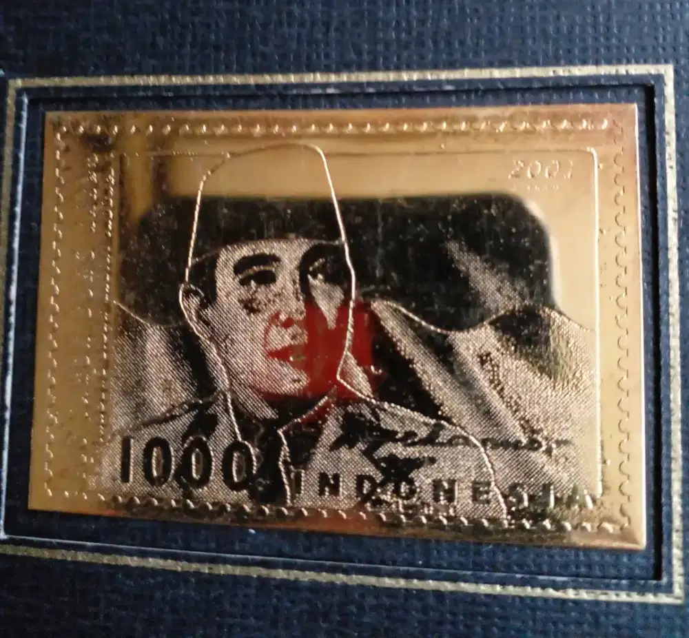 Perangko logam plat bung karno anniversary