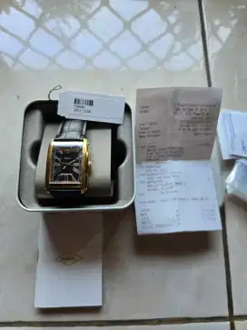 Fossil Carraway Three-Hand Black Croco Leather Watch ORIGINAL 100%