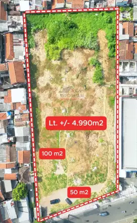 Lahan komersil pusat kota bandung 50x 100m²