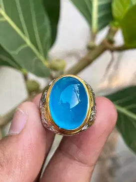 Batu Natural Giok Burma Type C Ring Perak