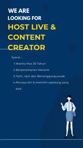 We`Are Hiring Host Live & Content Creator