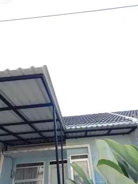 Kanopi rangka hologalvanis atap alderon double layer