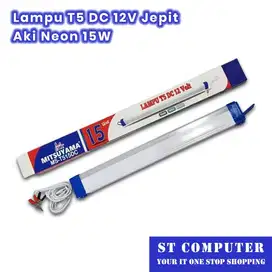 Lampu T5 DC 12V Jepit Aki Neon 15W