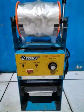 Cup sealer merk Deton mesin press glas plastik