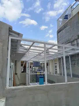 Kanopi rangka hologalvanis atap solarflat 1, 2mm