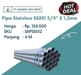 Pipa Stainless SS201 3/4 X 1,2mm