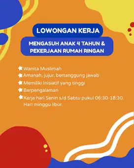 Merawat Balita & Pekerjaan Rumah Ringan PP , Bambu Apus, Jaktim