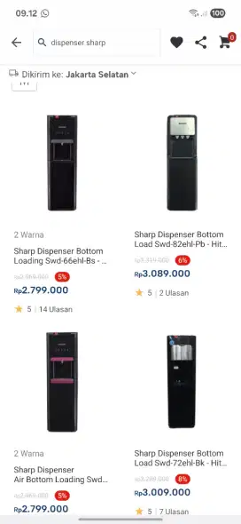 Ready stok dispenser sharp murah