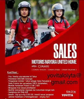 DIBUTUHKAN SALES MOTORIS MAYORA UNITED HOME