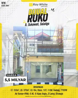 Ruko Strategis 3 Lantai di Jl. Sukowati, Salatiga
